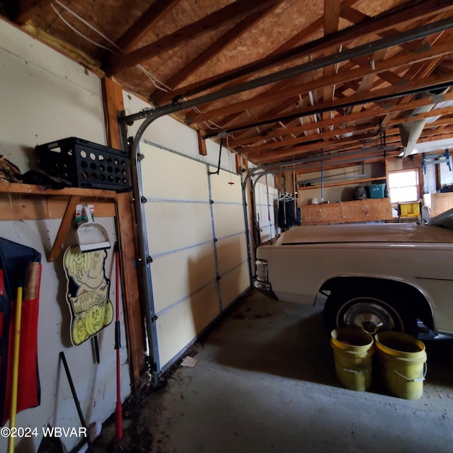 view of garage