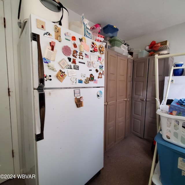 kitchen with white fridge