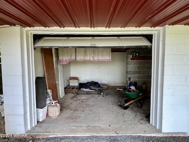 view of garage