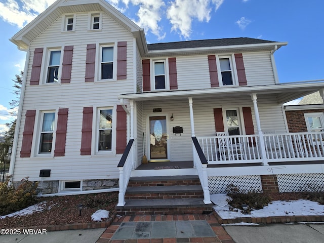 view of front of property featuring a porch