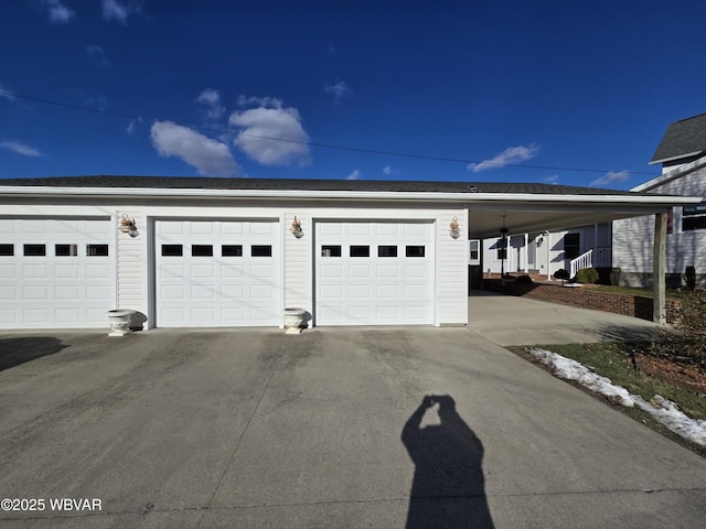 view of garage