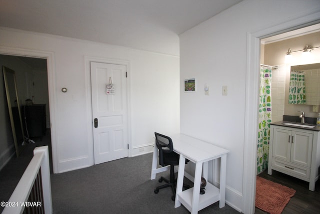 office space with sink