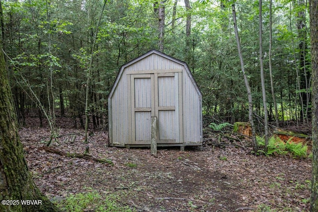 175 Hemlock Ln, Millville, PA 17846 - view of shed featuring a forest view