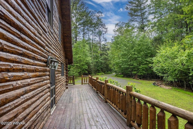 175 Hemlock Ln, Millville, PA 17846 - wooden terrace with a lawn
