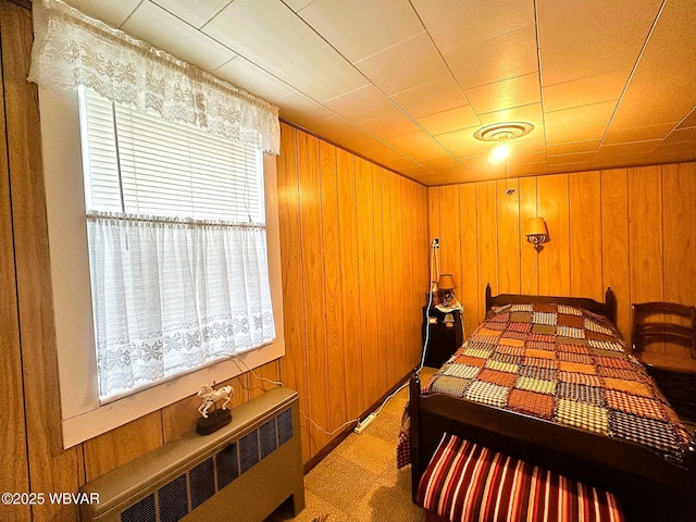 2155 Slacks Run Rd, Trout Run, PA 17771 - bedroom featuring wood walls and radiator