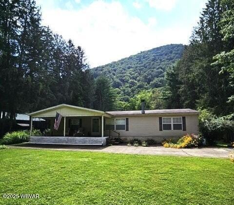68 Sassafras Ln, Waterville, PA 17776 - view of front of home featuring a mountain view and a front yard