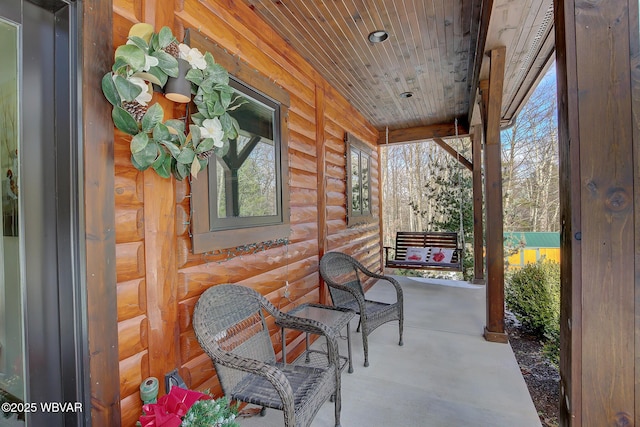 view of patio featuring covered porch