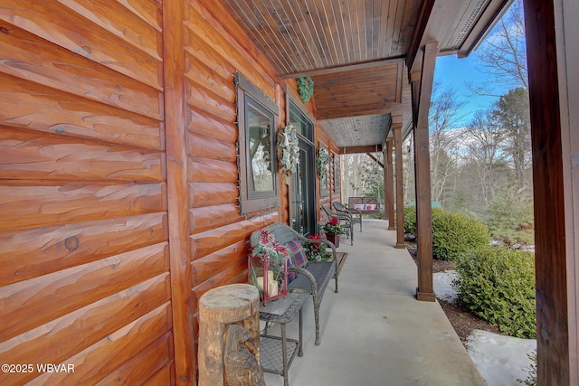 view of patio featuring covered porch