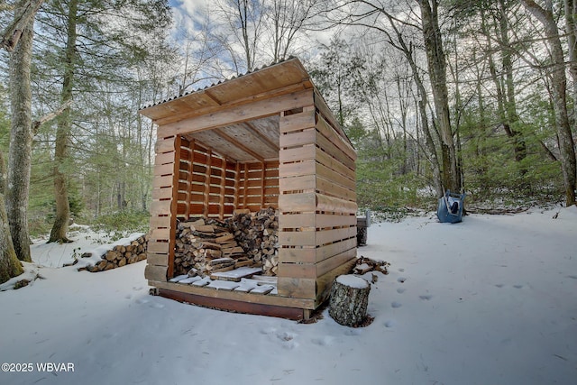 view of snow covered structure