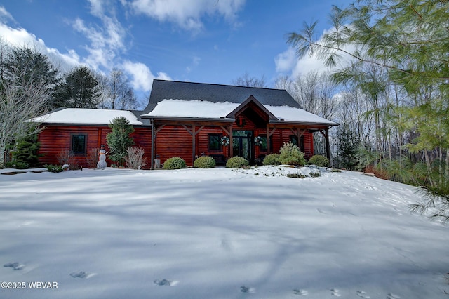 view of log-style house