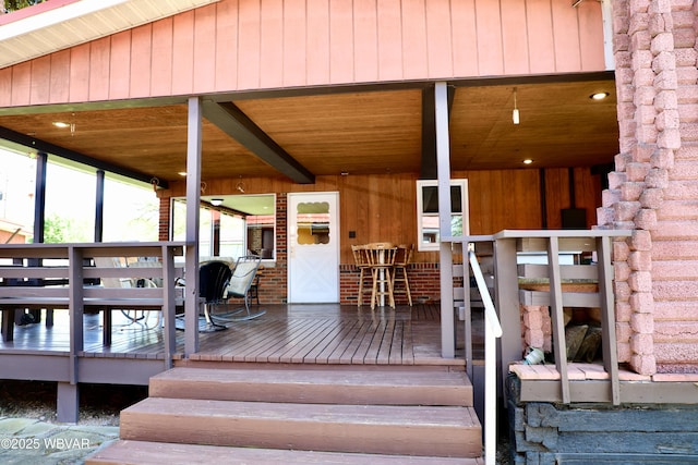 3630 Linn St, Cogan Station, PA 17728 - entrance to property featuring a wooden deck