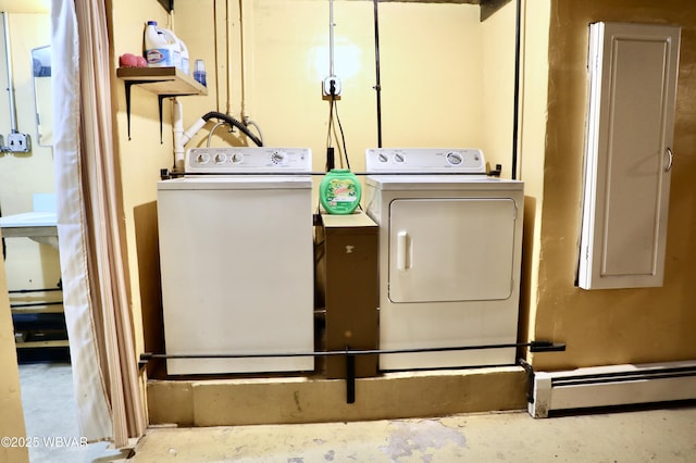 3630 Linn St, Cogan Station, PA 17728 - washroom with separate washer and dryer and a baseboard radiator