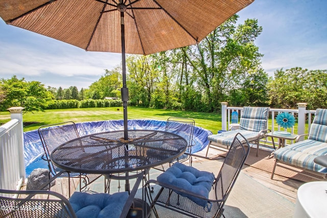 196 Shawnee Dr, Muncy, PA 17756 - view of patio with outdoor dining space and view of wooded area