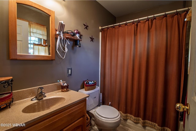 196 Shawnee Dr, Muncy, PA 17756 - full bathroom with toilet, vanity, and a shower with shower curtain