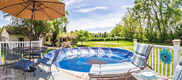 196 Shawnee Dr, Muncy, PA 17756 - view of swimming pool featuring a lawn and outdoor dining area