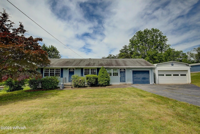443 Derr Hill Rd, Lock Haven, PA 17745 - ranch-style home featuring an attached garage, asphalt driveway, and a front yard