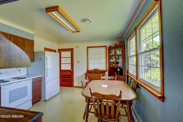 443 Derr Hill Rd, Lock Haven, PA 17745 - dining space featuring a baseboard heating unit and baseboards