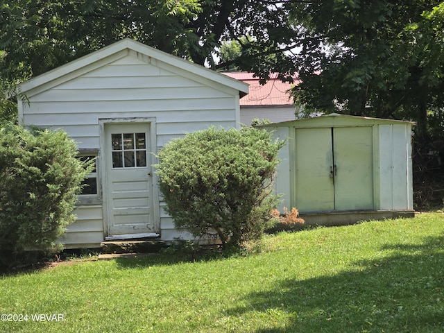 view of shed