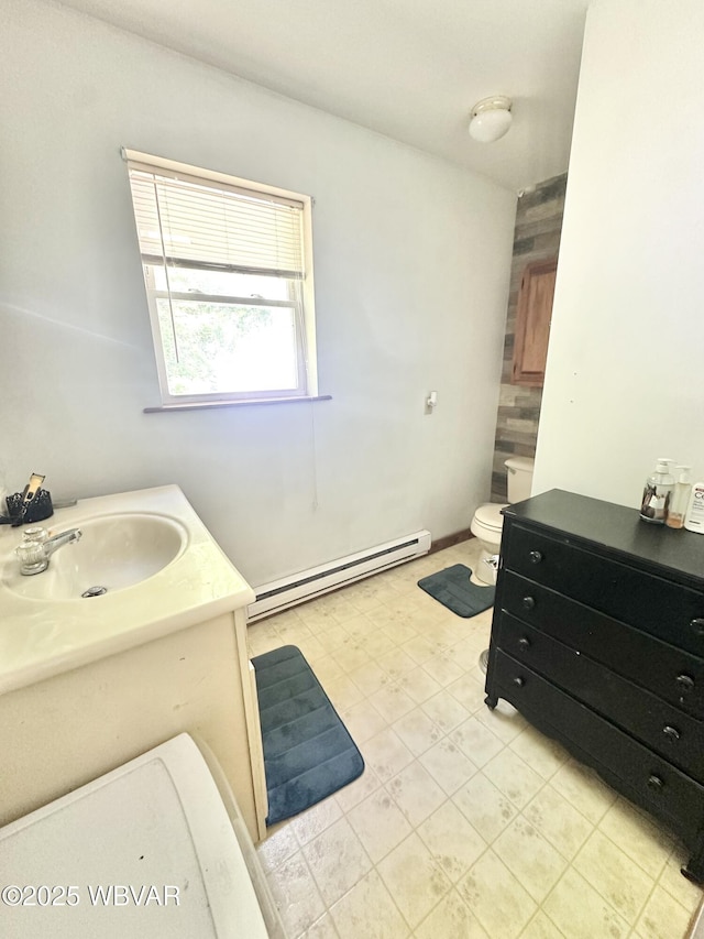 177 Haagen Ln, Beech Creek, PA 16822 - bathroom with a baseboard radiator, vanity, and toilet