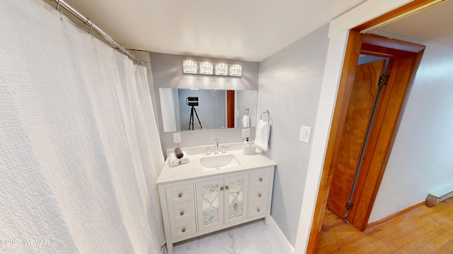 599 E Academy St, Hughesville, PA 17737 - full bath featuring vanity and baseboards