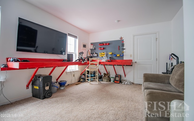 recreation room featuring carpet floors