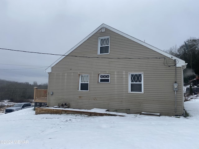 view of snowy exterior