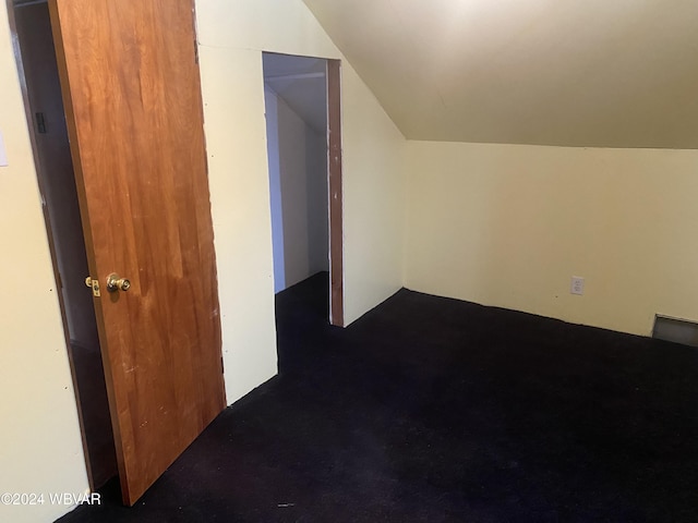 additional living space with carpet and lofted ceiling