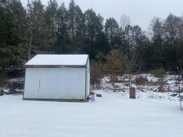 view of snow covered structure