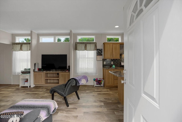 212 Sanctuary Blvd, Lock Haven, PA 17745 - living area featuring light wood-style floors and recessed lighting