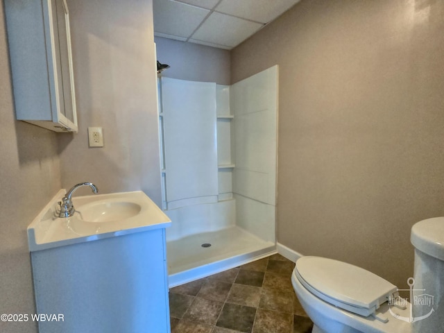345 W Main St, Lock Haven, PA 17745 - full bathroom with walk in shower, vanity, and a paneled ceiling