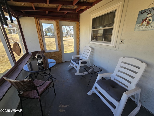 view of sunroom