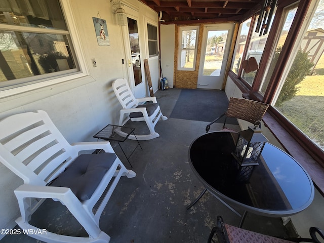 view of sunroom