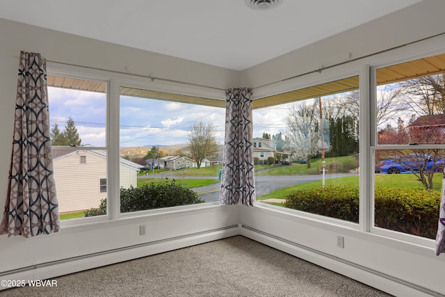 316 Winter St, Duboistown, PA 17702 - spare room featuring a baseboard radiator, visible vents, and carpet flooring