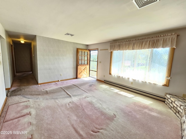 399 Sholder Rd, Williamsport, PA 17701 - carpeted empty room featuring a baseboard radiator and baseboards