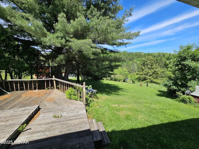399 Sholder Rd, Williamsport, PA 17701 - view of grassy yard with a wooden deck