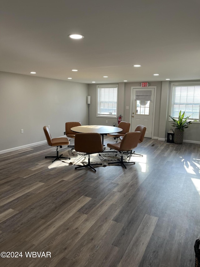 dining room featuring dark wood-type flooring