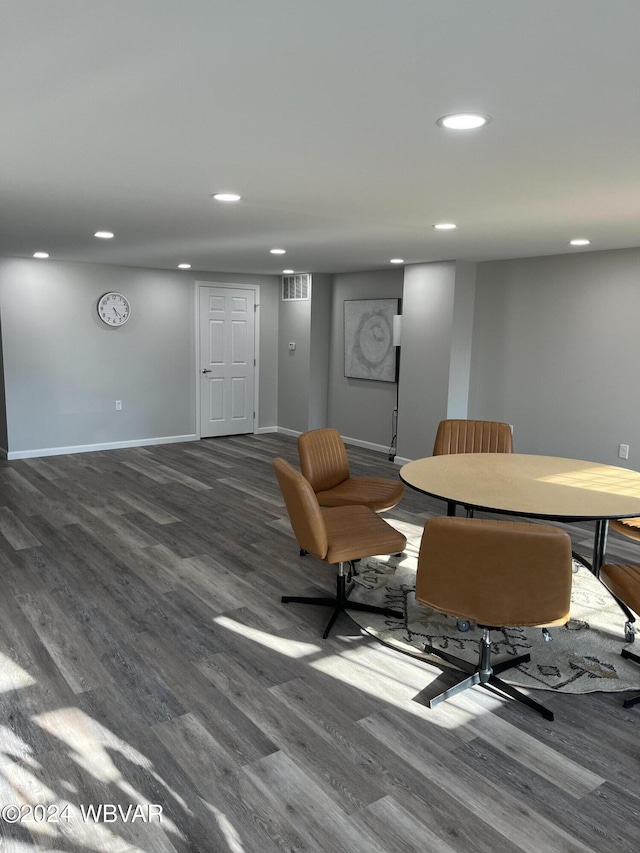 interior space featuring dark hardwood / wood-style flooring