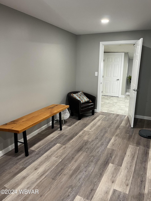 living area featuring hardwood / wood-style floors