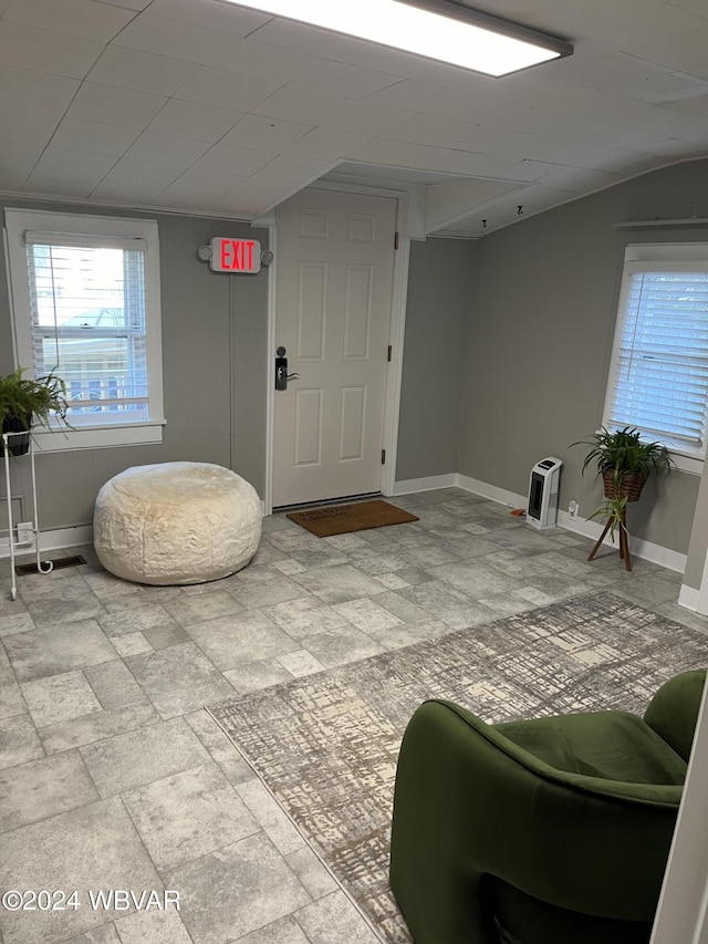 sitting room featuring heating unit