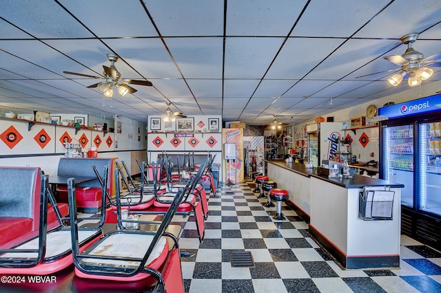 bar with a drop ceiling