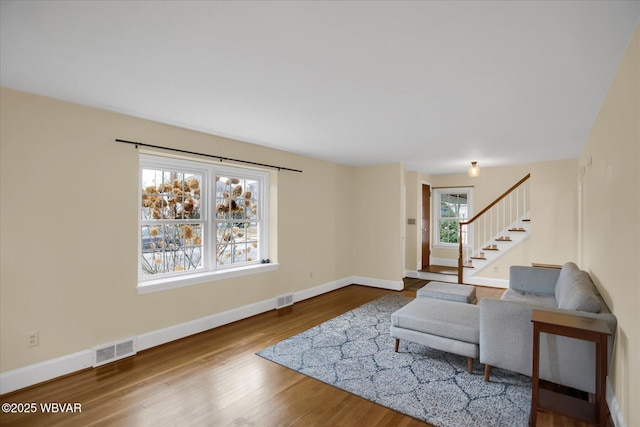 living room featuring hardwood / wood-style flooring