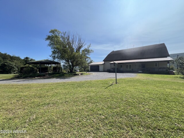 view of yard with a gazebo