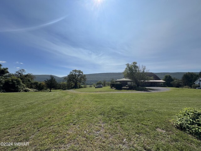 view of yard featuring a mountain view and a rural view