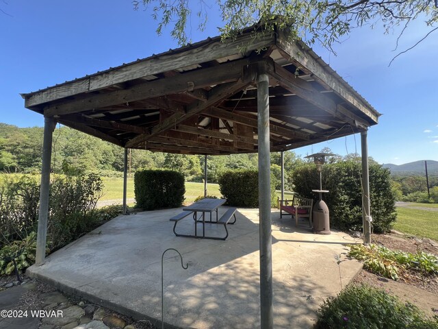 view of patio with a gazebo