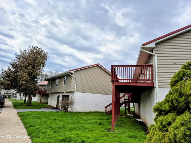 310 S Lincoln Ave, Jersey Shore, PA 17740 - view of side of property with a yard, stairs, and a deck