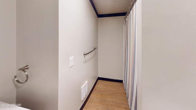 hall featuring light hardwood / wood-style flooring