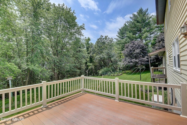 43 Hillcrest Ln, Williamsport, PA 17701 - wooden deck featuring a yard