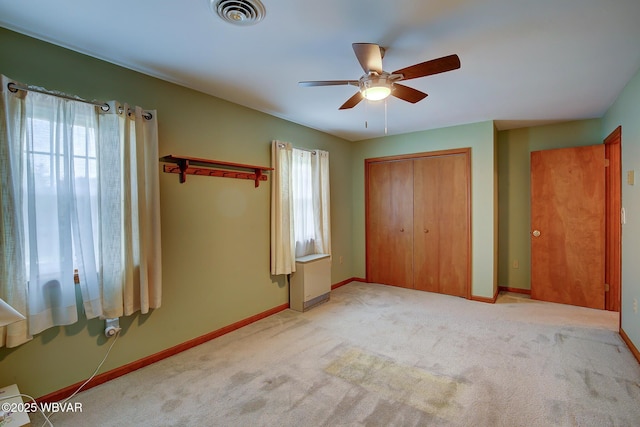 43 Hillcrest Ln, Williamsport, PA 17701 - unfurnished bedroom with a closet, carpet floors, and ceiling fan