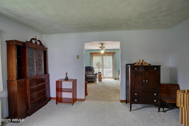 43 Hillcrest Ln, Williamsport, PA 17701 - living area featuring carpet flooring and a ceiling fan