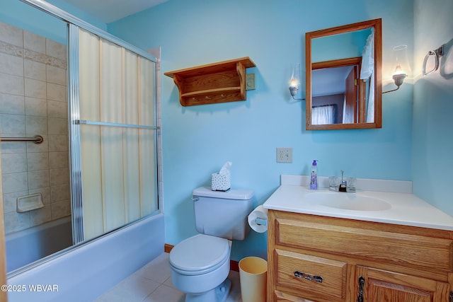 43 Hillcrest Ln, Williamsport, PA 17701 - bathroom featuring vanity, tile patterned flooring, and enclosed tub / shower combo